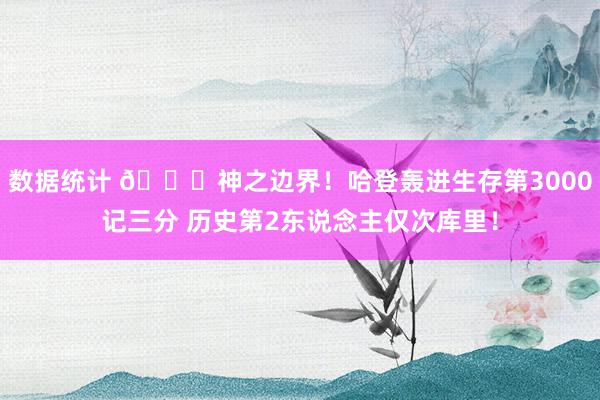 数据统计 😀神之边界！哈登轰进生存第3000记三分 历史第2东说念主仅次库里！