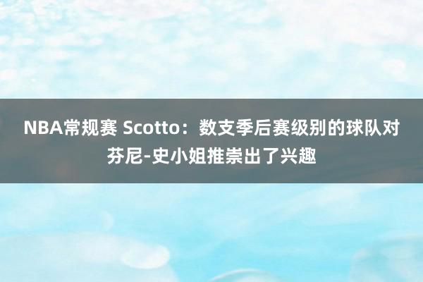 NBA常规赛 Scotto：数支季后赛级别的球队对芬尼-史小姐推崇出了兴趣