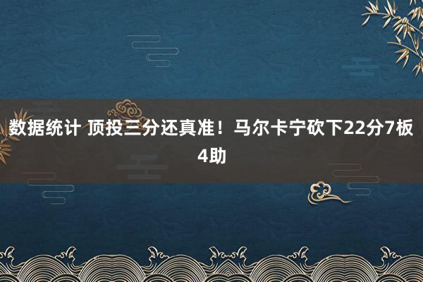 数据统计 顶投三分还真准！马尔卡宁砍下22分7板4助