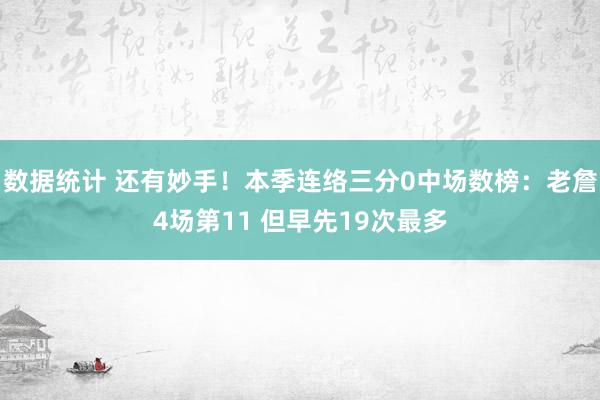 数据统计 还有妙手！本季连络三分0中场数榜：老詹4场第11 但早先19次最多