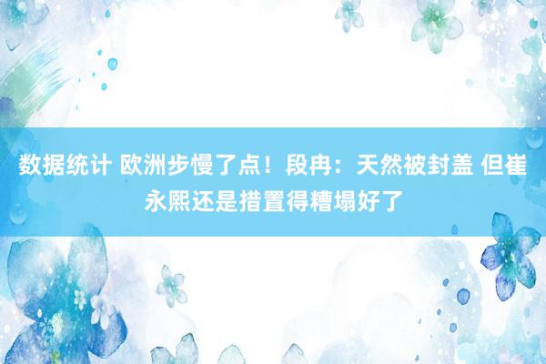 数据统计 欧洲步慢了点！段冉：天然被封盖 但崔永熙还是措置得糟塌好了