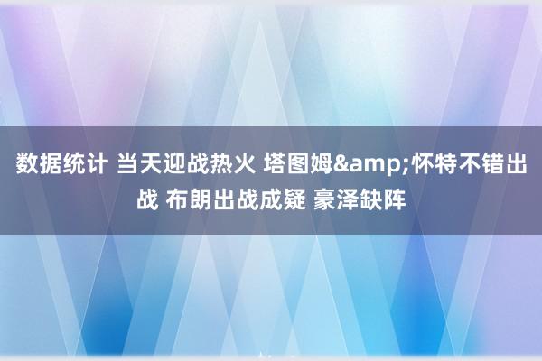 数据统计 当天迎战热火 塔图姆&怀特不错出战 布朗出战成疑 豪泽缺阵