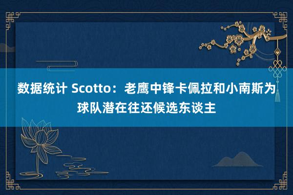 数据统计 Scotto：老鹰中锋卡佩拉和小南斯为球队潜在往还候选东谈主